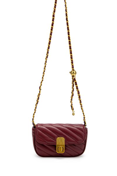 minebag Geantă de damă din piele artificială cu detaliu de blocare Sheldon Claret Red