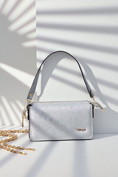 Nihan Çapraz Askılı Çanta Gümüş