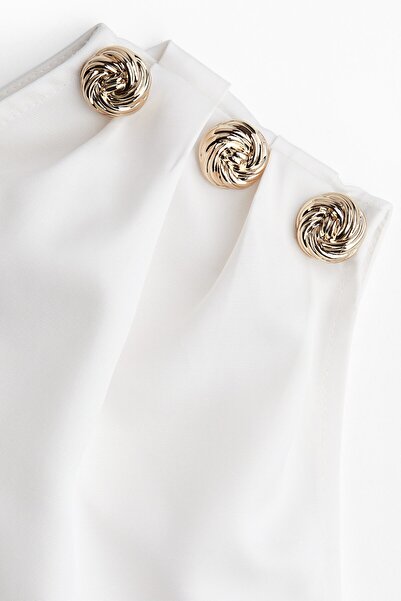 H&M Düğme Detaylı ve Tek Omuzlu Üst