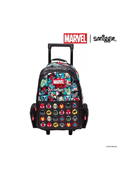 SMIGGLE - Marvel Çekçekli Işıklı Tekerlekli Çanta