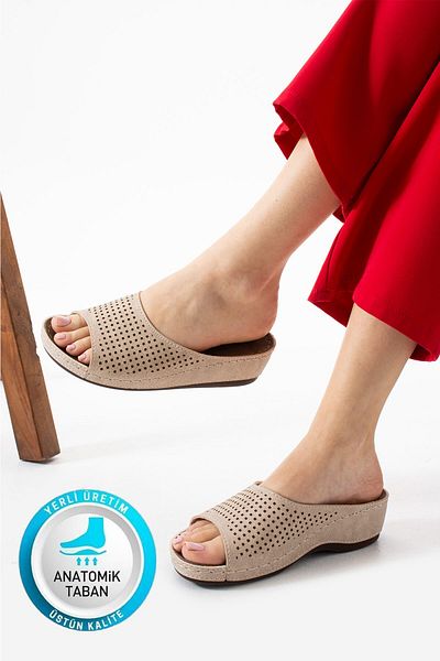 AlbiShoes Women's Flexible Comfortable Soft Sole Anatomical Light Heel 4 cm Daily Women's Home Out Slippers