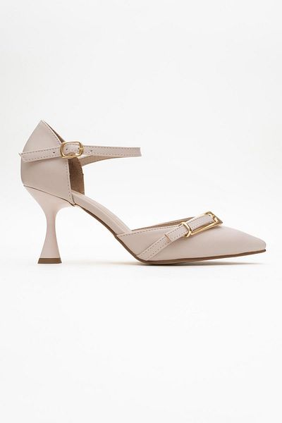 CCWAY AYAKKABI Women's Chain Heeled Shoes Ten Skin