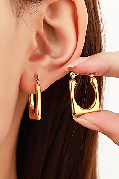 shai Altın Renk Çelik Küpe (Çift)