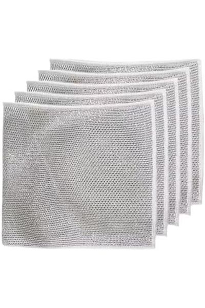Generic Magic Cleaning Cloth Thickened Double-Sided Metal Steel Wire Rags Kitchen Towel 5pcs