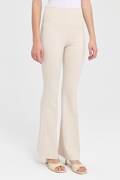 Nihan Yüksek Bel İspanyol Paça Lastikli Pantolon Taş