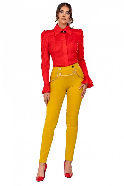 Atmosphere Fashion Red shirt with bell sleeves