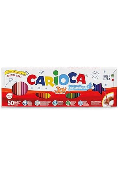 AMAZON TOHUM Carioca Joy Super Erasable Felt Tip Crayons 50Pcs (1/2 Meter)