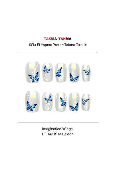 Takma Takma 10'lu Beyaz Kısa Balerin TT1143 Tekrar Kullanılabilir El Yapımı P...