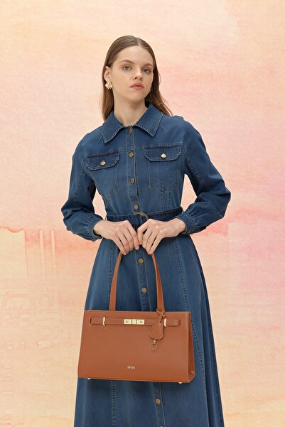 Nihan Önden Düğmeli Kot Denim Elbise İndigo