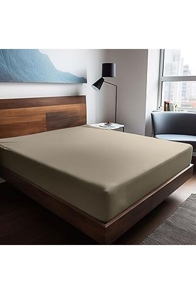 Mu Art Ahşap Soley |   Mix & Match |   Plain | 100% Cotton Ranforce 120 X 200 Single Bed Sheet Beige