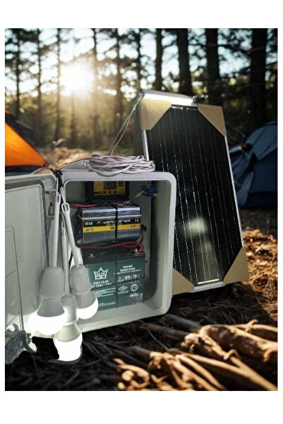TNL Kamp, Karavan ve Çadır Için Solar Taşınabilir Güneş Enerji Seti - LED Tv, Telefon Şarj ve Aydınlatma