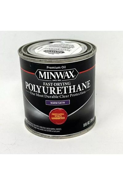 Minwax طلاء سريع الجفاف من مادة البولي يوريثين الساتان الدافئ الواقي للخشب / 236 مل