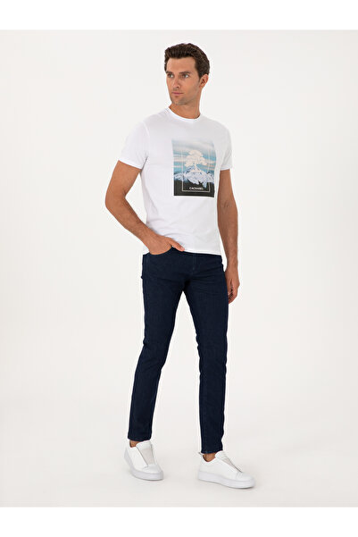 Cacharel Lacivert Slim Fit Pamuk Karışımlı Jean Pantolon 50305763-VR033