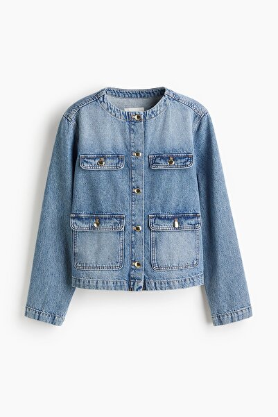 H&M Yakasız Kot Ceket