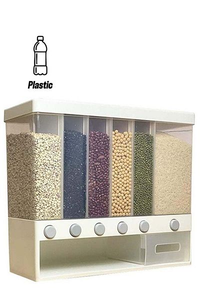 Generic Wall Mounted Cereal Dispenser Clear/White 32.4x38x14.4cm