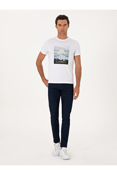 Cacharel Lacivert Slim Fit Pamuk Karışımlı Jean Pantolon 50305763-VR033