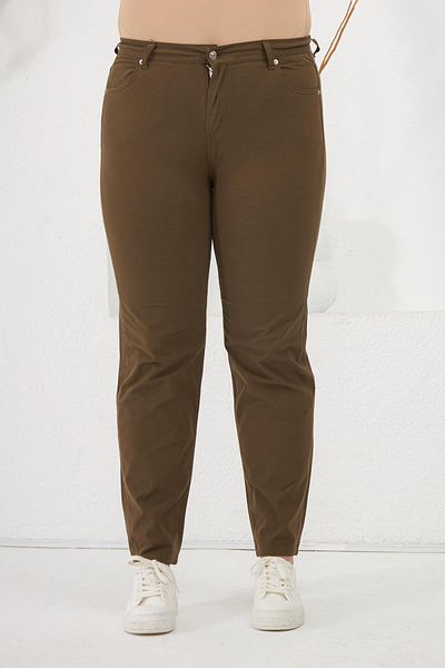 RMG Plus Size Lycra Trousers Khaki