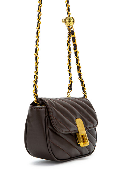 minebag Застібка Детальна Штучна шкіра Жіноча сумка через плече Sheldon Коричнева