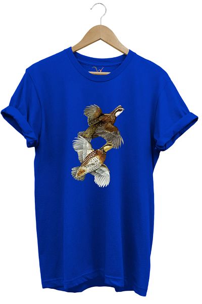 WİDİ Μπλουζάκι Hunting Hunter Κέικ Πουλιών με σχέδιο 100% βαμβακερό κανονικό μπλε μπλουζάκι