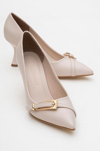 CCWAY AYAKKABI Women's Chain Heeled Shoes Ten Skin