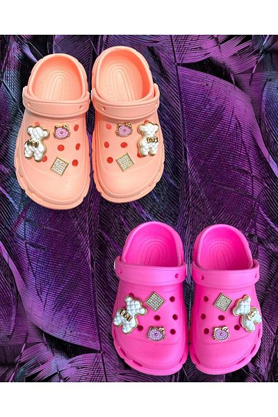 LİTTLE TORTOİSE Girl's Comfortable Fit, Pool, Beach, Daily Use, Set of 2 Slippers Sandals