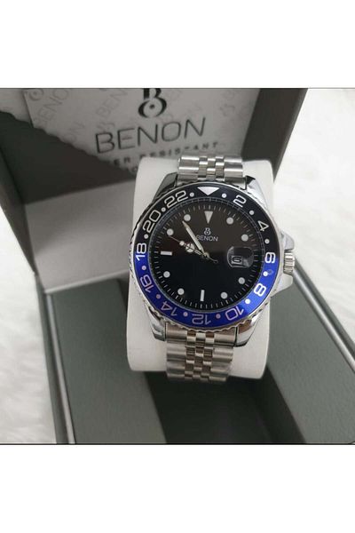 benon Men's Watch Waterproof with Silver Strap