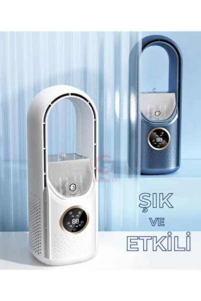 GoMarkt Buz Buharlı Vantilatör Pervanesiz Kule Tipi Vantilatör Dijital Göstergeli 6 Kademeli Vantilatör