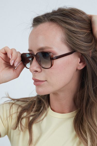 Fulla Moda Square Bone Frame Sunglasses