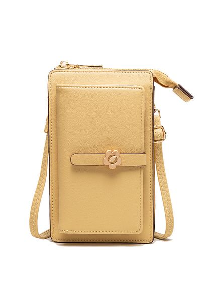 Tessero Women's phone bag made of eco-leather, shoulder model, multiple compartments, back