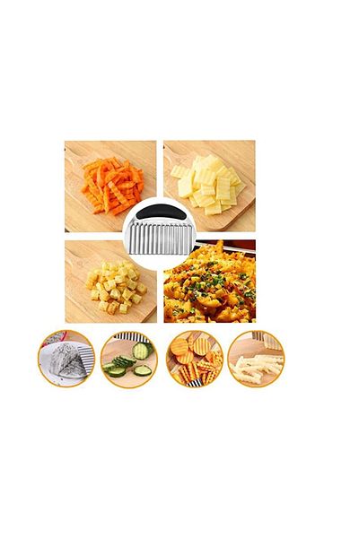 OEM Wavy vegetable cutter, 16.5 x 12 cm, stainless steel, silver, black