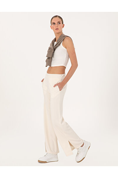 Pierre Cardin Ekru Flare Fit Modal Karışımlı Eşofman Altı 50301422-VR019