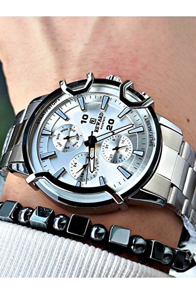 Reward Silver Color Sports Model Steel Cord Men's Wrist Watch