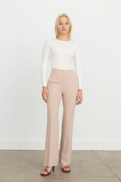 Nihan İspanyol Paça Pantolon Taş