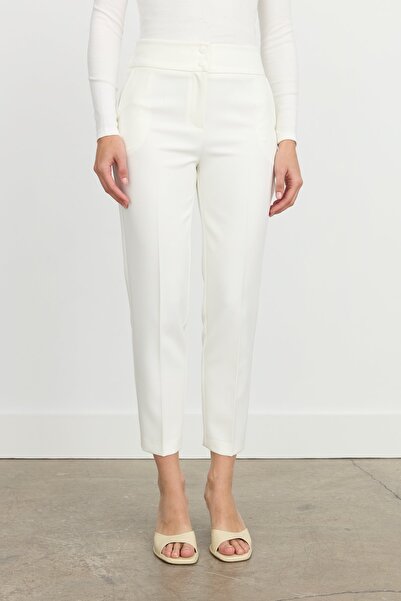 Nihan Havuç Poly. Viskon Pantolon Ekru