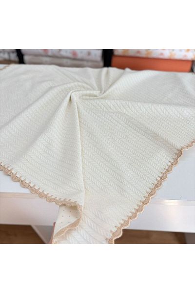 GAYE EV TEKSTİLİ Hand Knitted Baby Blanket Swaddle 100% Cotton