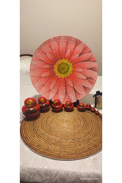 CKV CENTER Placemat Runner 6-Piece Presentation Plate Dowry Set Knitted Plate Bottom Fireproof