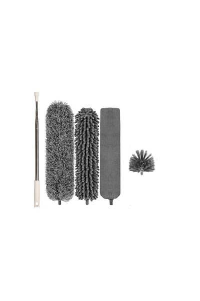 OEM 5-piece dusting brush set, extendable handle, 182 cm, multicolor