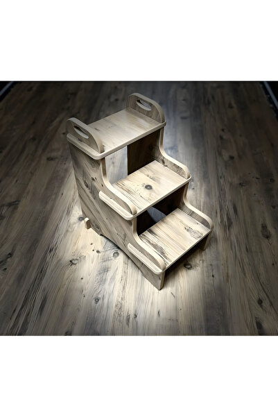 varje Basamaklı Ahşap Tabure 3 Basamaklı