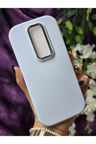 Magic Ring Oppo Reno 2Z Uyumlu Metal Kamera Çerçeveli Mat Bebe Mavi Silikon K...