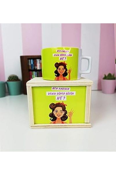 Mu Art Ahşap كوب Giftmoda Be My Lady Sei Super Power E بتصميم معلّق