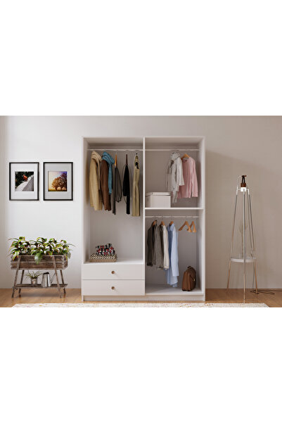 Rabi Ecem 4 Kapaklı 2 Çekmeceli Aynalı Gardırop