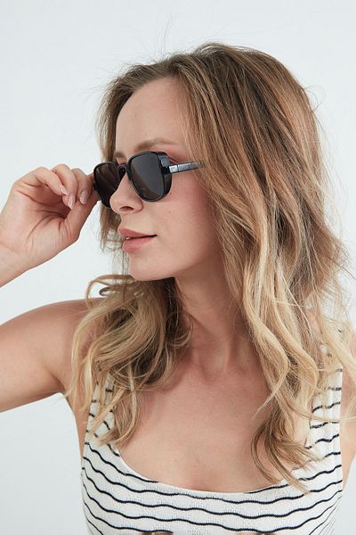 Fulla Moda Square Bone Frame Sunglasses