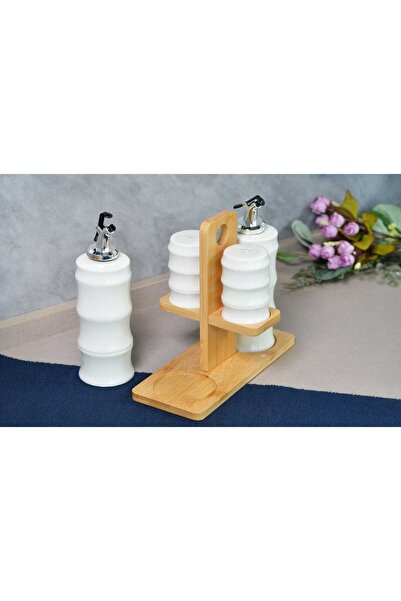 Şener PAÇİ STELLA PORSELEN 4'LÜ STANDLI YAĞLIK SİRKELİK SETİ 102019