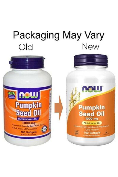 Now Foods Pumpkin Seed Oil, 1000 mg - 100 Softgels Packaging May Vary