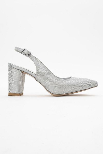 CCWAY AYAKKABI Women's High Heel Shoes Silver Water
