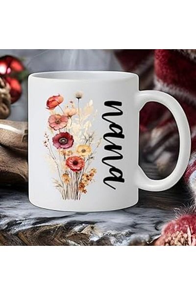 Mu Art Ahşap طباعة كوب قهوة هدية من Dore Nana، هدايا عيد الميلاد، هدايا عائلية، قهوة إنجليزية