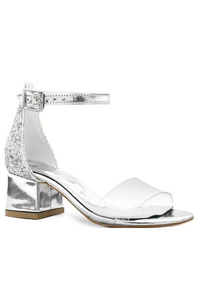 hapshoe Pantofi de seară pentru fete Luisa Silver Transparente cu o singură curea