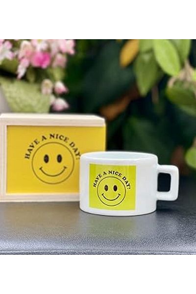 Mu Art Ahşap كوب مصمم من Giftmoda أتمنى لك يومًا سعيدًا