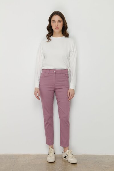 Nihan Dar Paça Kanvas Denim Pantolon Kurusu