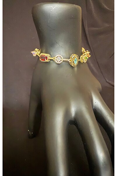 Şirince Steel Stainless Tarnish Zircon Color Stone Bracelet